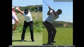 Jon Rahm golf swing  Long Iron faceon amp downtheline July 2017 [upl. by Huckaby]