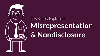 Misrepresentation and Nondisclosure  Contracts  Defenses amp Excuses [upl. by Lamok278]