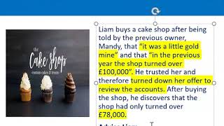 How to apply misrepresentation Liam cupcake scenario [upl. by Marcelle]