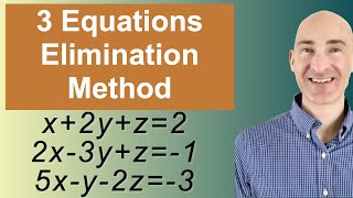 Solving Systems of 3 Equations Elimination [upl. by Corty]