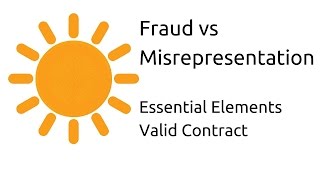 Fraud vs Misrepresentation  Other Essential Elements of a Valid Contract  CA CPT  CS amp CMA [upl. by Cardie]